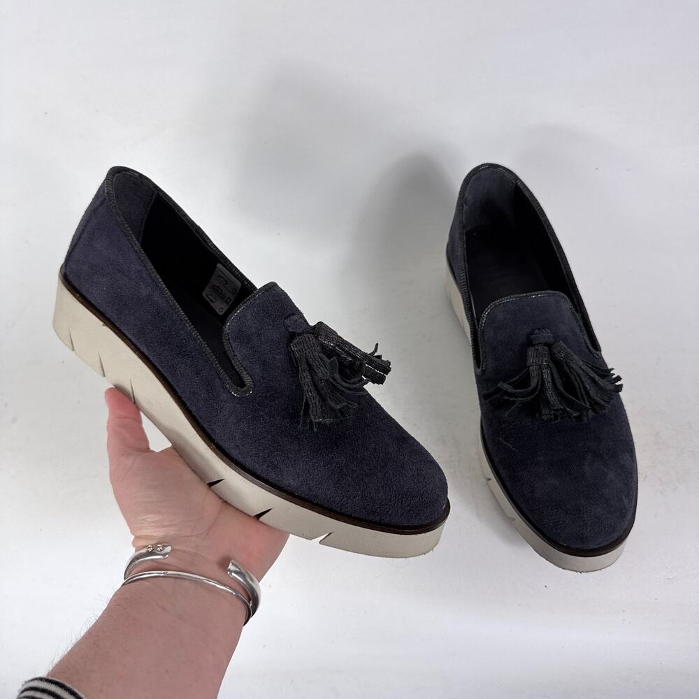 The Flexx Traveler Loafers Women's 8.5 Blue Suede Tassel Comfort Slip On Shoes